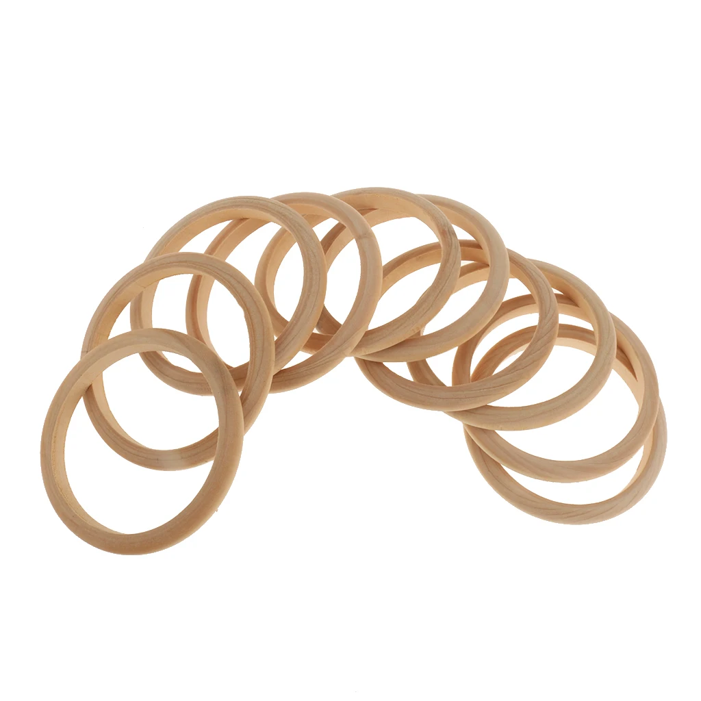 10pcs Wood Bracelet Wooden Bangle Unfinished Natural Craft Unpainted