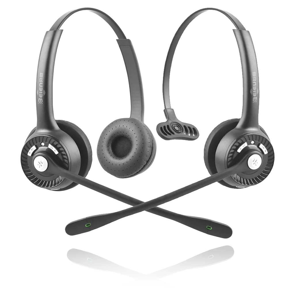

Over-ear Wireless Bluetooth Customer Service Headset with Mic Single/ Binuaral Head Mounted Headphone for VIOP Phone Tablet
