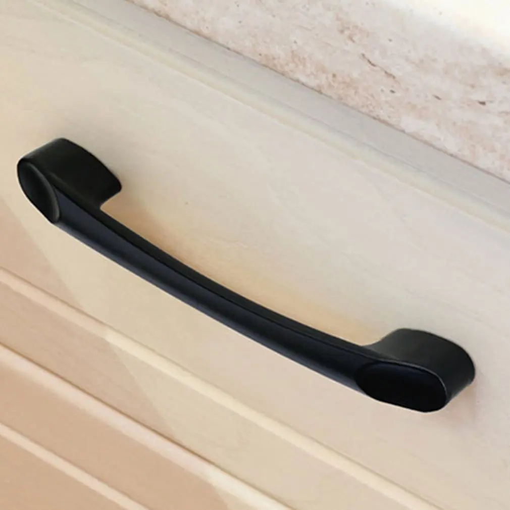 Дверь из алюминиевого сплава ручка для гардеробного шкафа ручки кухонного шкафа для мебельных ручек комплектующие черного цвета аксессуары