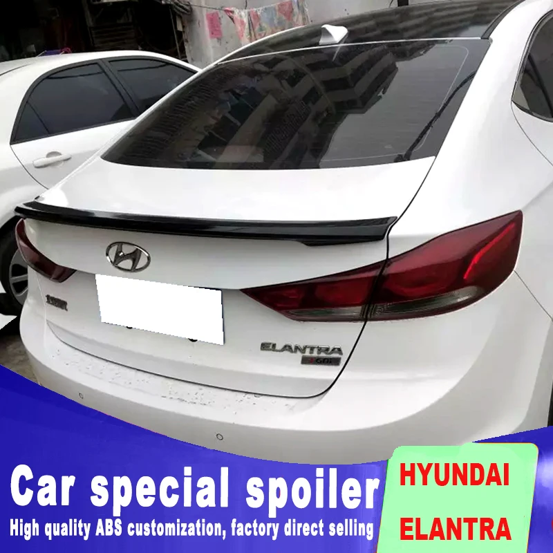 

New design high quality ABS material for 2016 2017 to up style mode for HYUNDAI ELANTRA by rear trunk spoiler primer paint