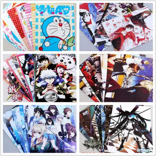 8 шт./компл. Doraemon MekakuCity GINTAMA Guilty Crown Strike the blood B. RS плакат аниме много плакатов на стену 42x29 см