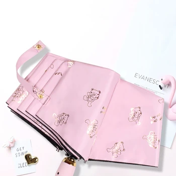 

Cute Bears Printed Lightweight Compact Travel Umbrella Automatic Open / Close Windproof Water-Resistant Girls Umbrellas