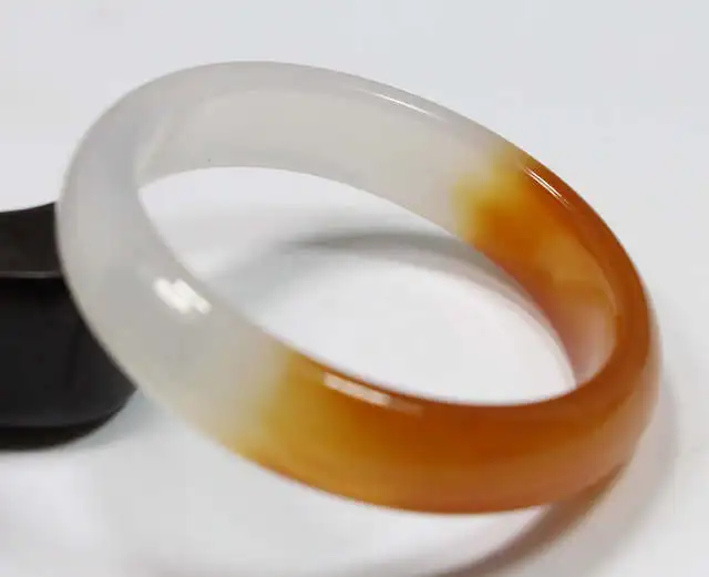 58MM VERY FINE RARE NATURAL WHITE RED JADEITE JADE BRACELET # A205 a 5.19
