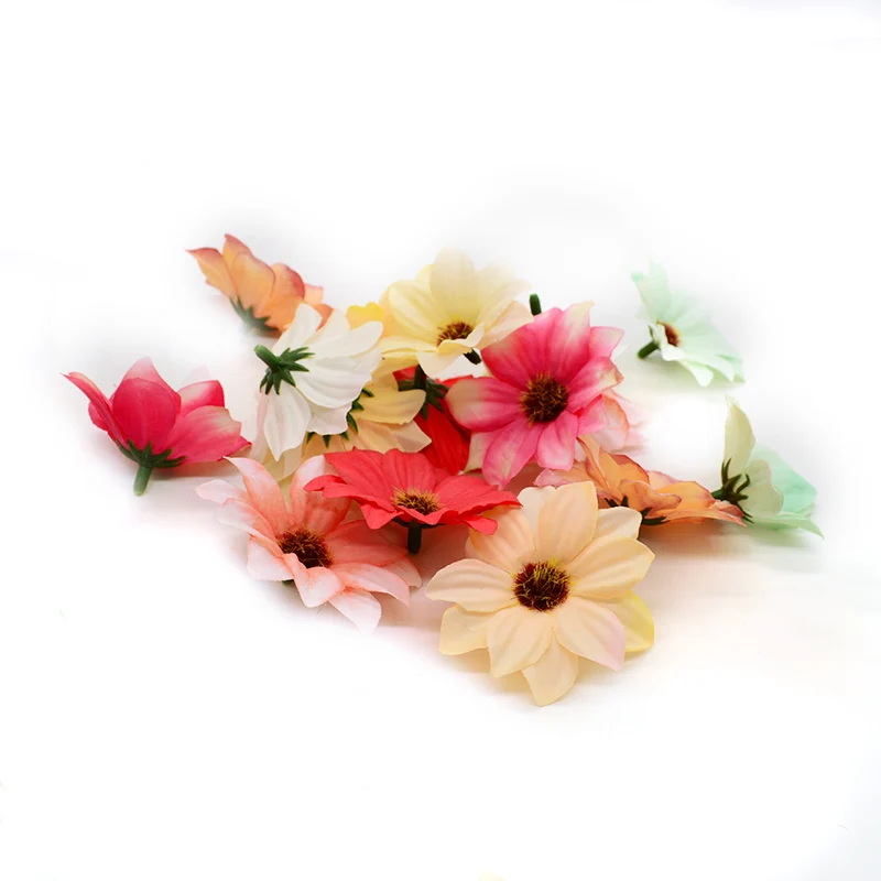 

10pcs silk sunflower for Christmas garland home wedding decoration accessories diy fake stamen chrysanthemum artificial flowers