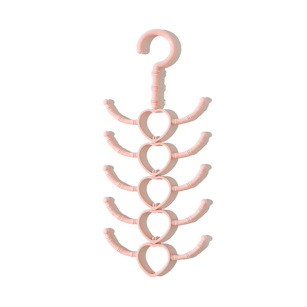 pink Одежда Вешалки вращающийся 10-коготь многоцелевой вешалка, крюк галстук шарфы шарф Вешалка Для Одежды Органайзер Домашний для хранения - Цвет: pink