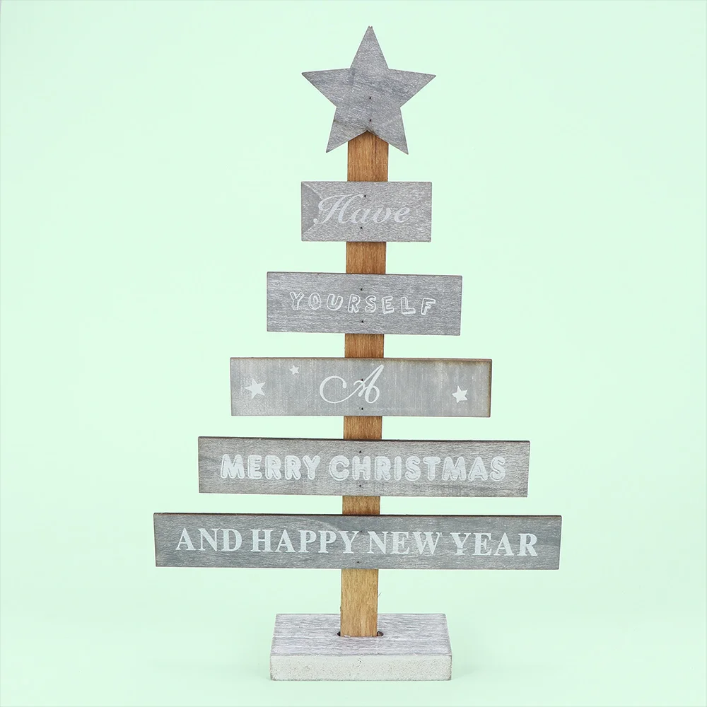 Мини Деревянный Merry Рождественская елка настольное Декор Подвески Xmas дерево украшения Рождество украшения с новым годом домашний декор подарки