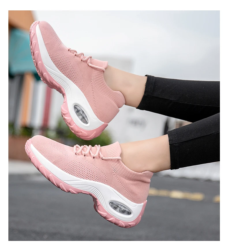 Platform Sneakers Women Flats 2021 Breathable Casual Shoes Flats 6 Colors Wedges Sneakers for Women Mesh Sock Zapatos De Mujer