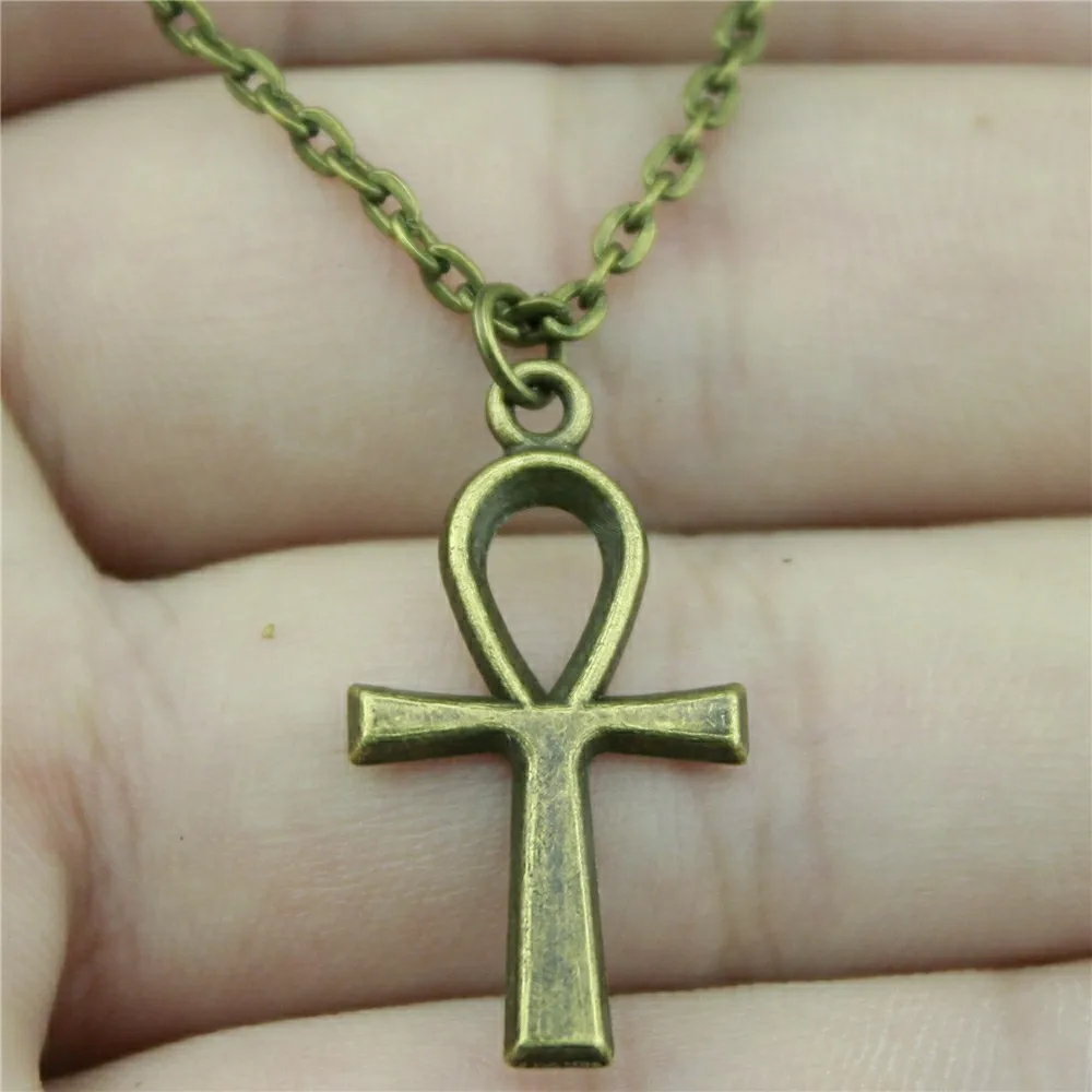 

Antique Bronze Tone 26x14mm Ankh Cross Pendant Necklace For Women 2019 Fashion Jewelry Gift Dropshipping
