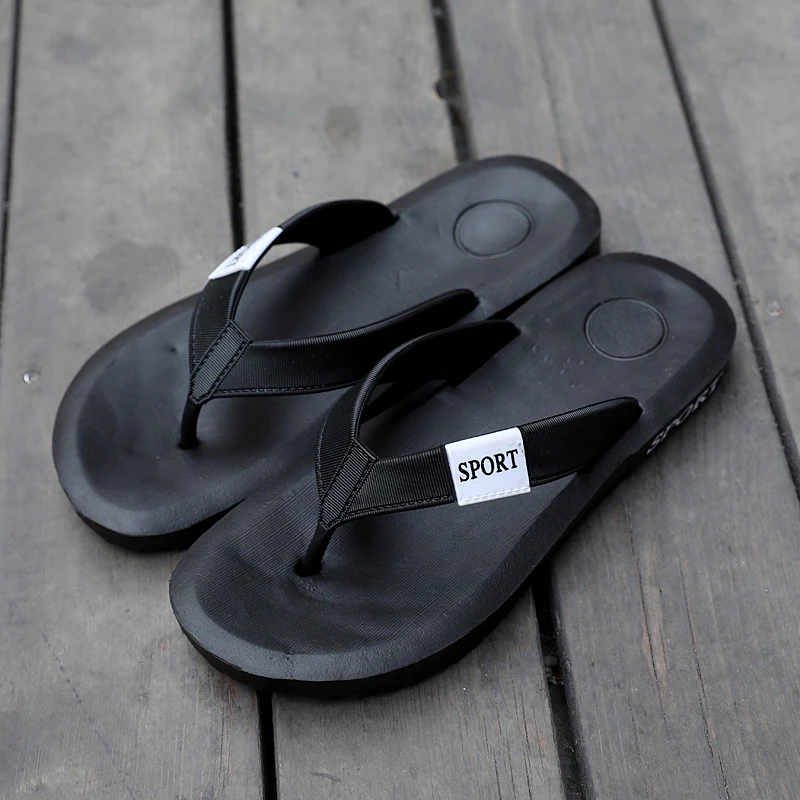 

LettBao 2018 Summer Slippers Men Solid Color Flip Flops Men Outside Male Flip Flops Sandals Soft Comfortable Men Shoes