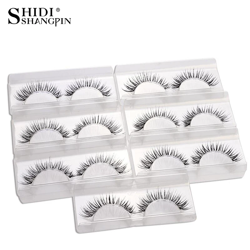 

7pairs False Lashes Natural Wispies Eyelashes Long Makeup Fake Eyelashes Winged Eyelash Extension faux cils V13 G900 5 pairs