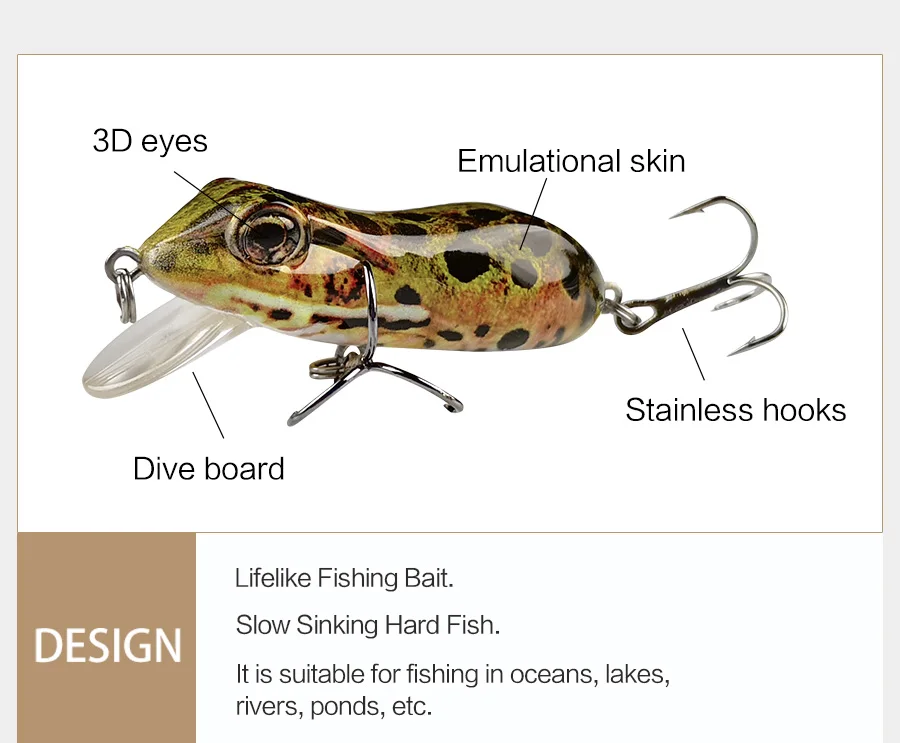 Frog Fishing Crankbait Lure Wobblers 06