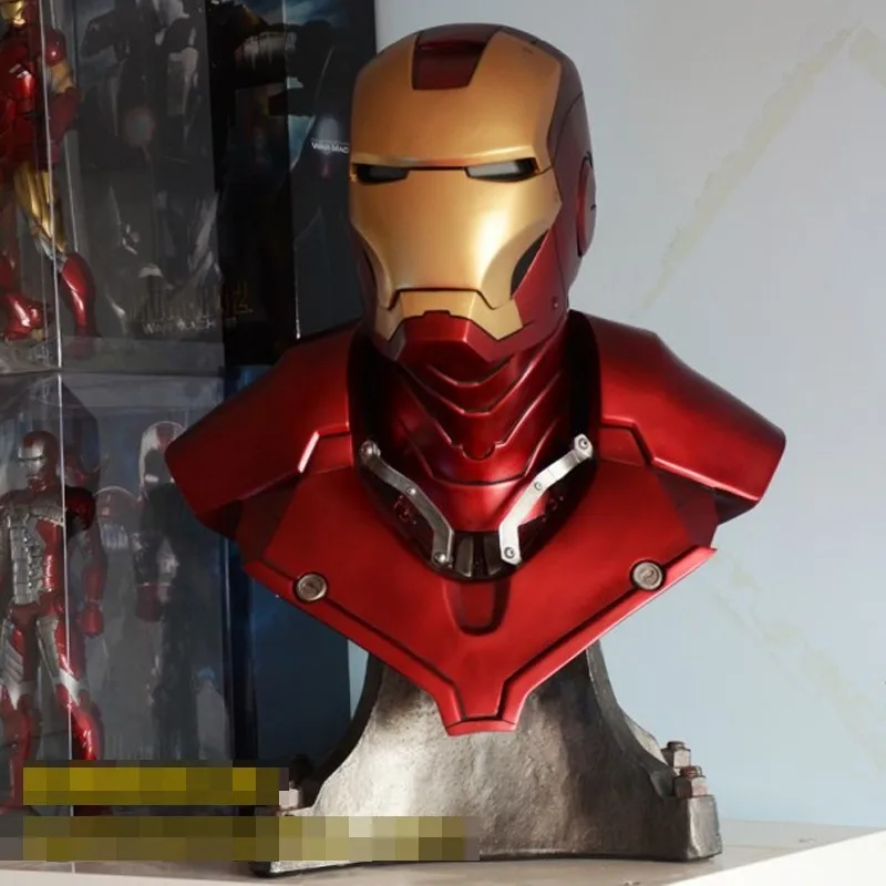 Горячая Железный человек Tony Stark 1:1 MK3 голова портрет с светодиодный свет анимационная фигурка GK Коллекционная модель игрушки