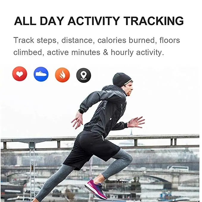 Fitness Tracker Smart Watch Bluetooth Heart Rate Monitor Call Reminder Waterproof Step Calorie Counter Pedometer for iOS Android