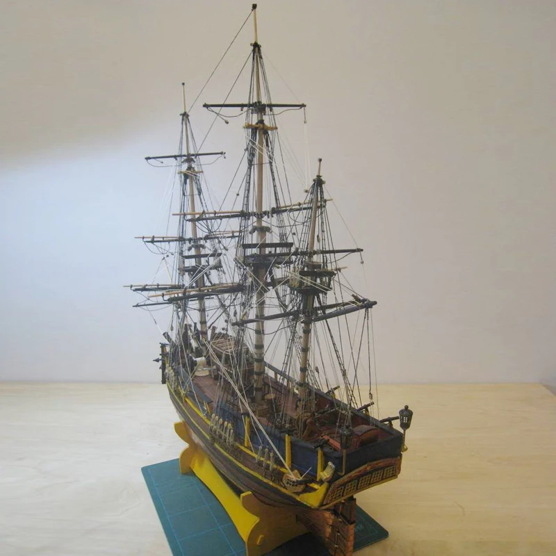 Деревянный корабль комплекты моделей Diy развивающая Игрушечная модель лодки деревянная 3d лазерная резка Масштаб Модель 1/64 Bounty- номер(Bethia