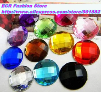 

25mm 48pcs/pack,12 colors Mixed Round Acrylic Rhinestones,TAIWAN Acrylic crystal Flat Back Rhinestones,Jewelry accessories