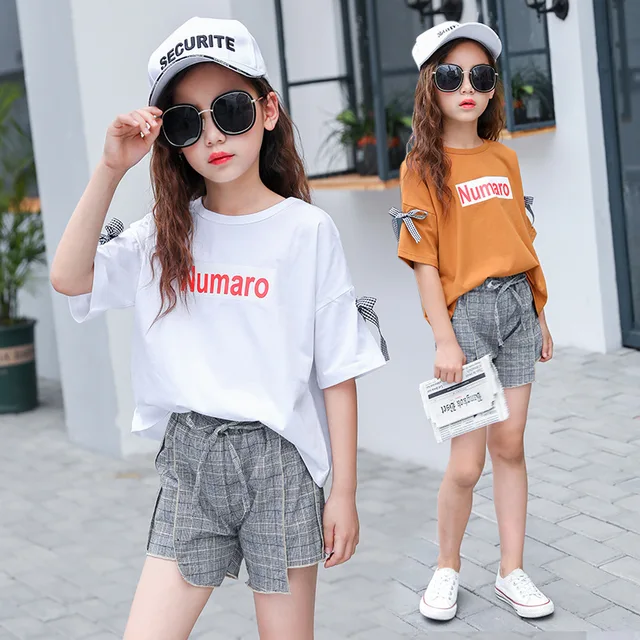 girls kids clothing set clothes girl 12 years old t shirt +pants 2