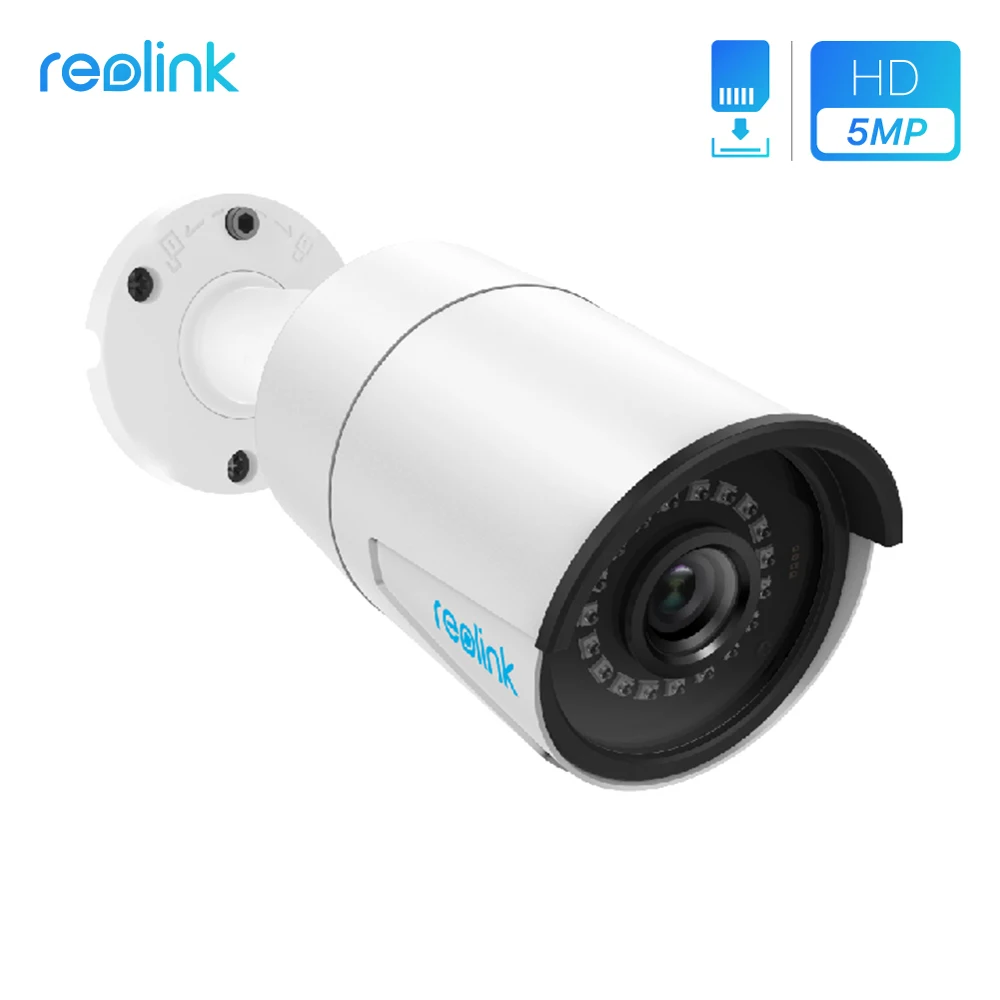 Reolink PoE IP Камера Открытый PoE 5MP слот для карты SD Onvif Встроенный микрофон HD ночного видения удаленного доступа Водонепроницаемый IP66 RLC-410-5MP