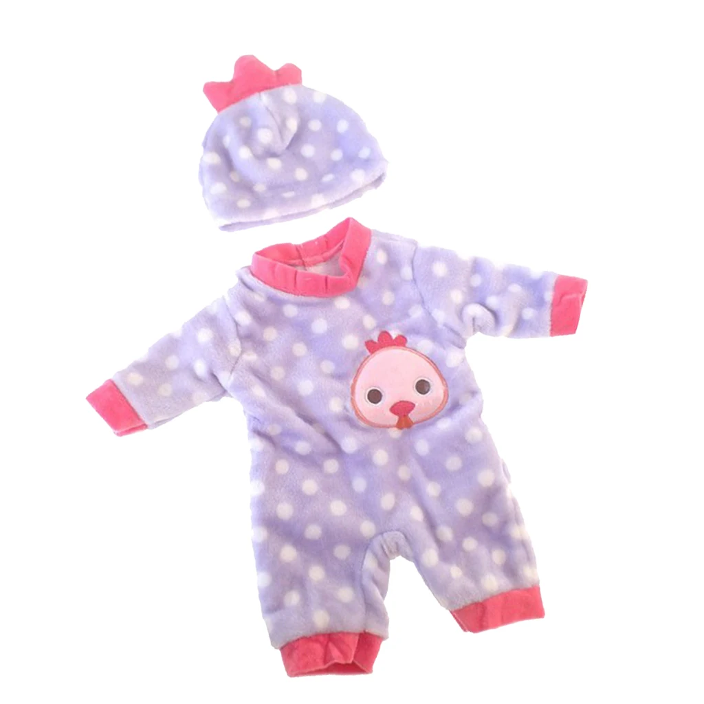 Popular Lovely Newborn Baby Doll Printed Jumpsuit Suit for 50cm Reborn Doll Accs Clothes Set