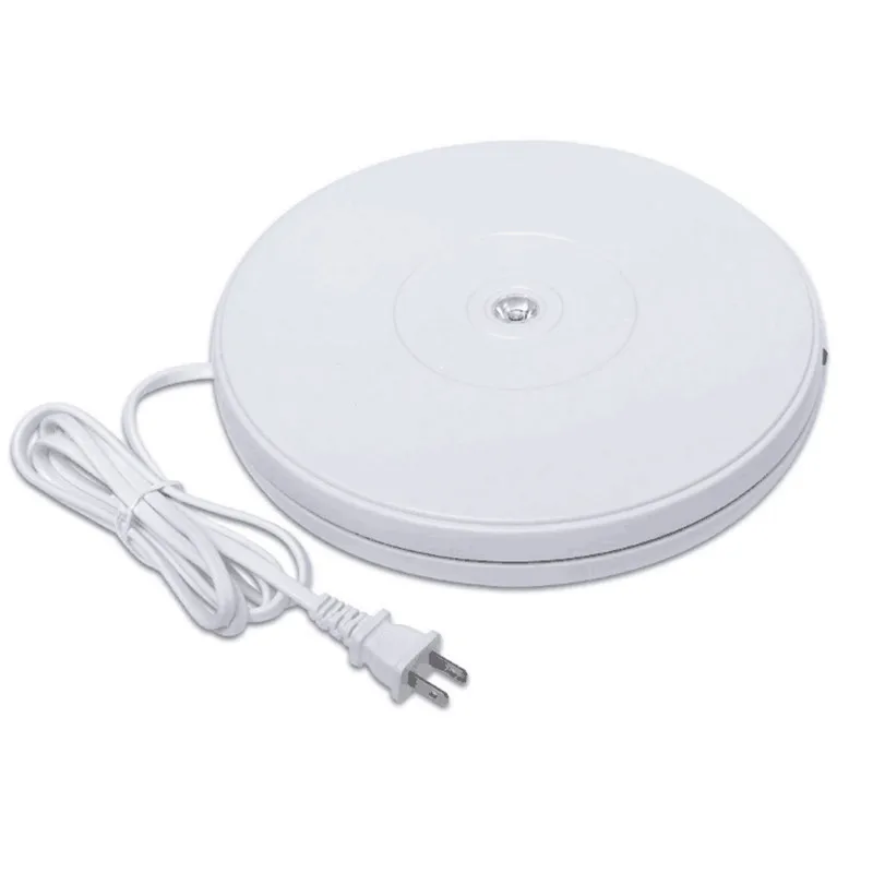 

25cm / 10Inch Led Light 360 Degree Electric Rotating Turntable Rotating Display Stand for Photography 110-220V EU US plug