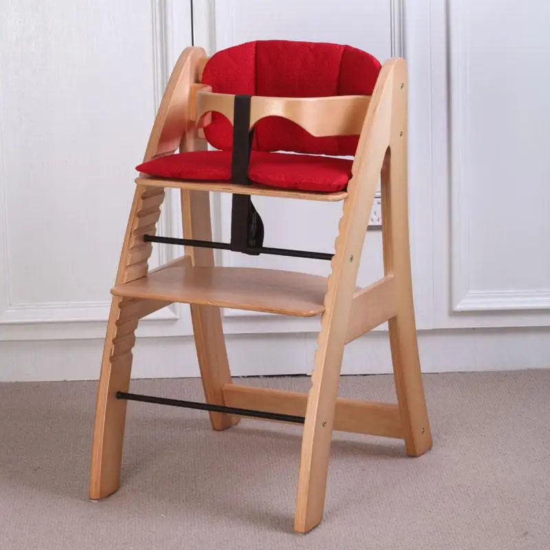 Bess Kell младенческой ребенок еды стул деревянный и высота Регулируемый срок службы - Цвет: red