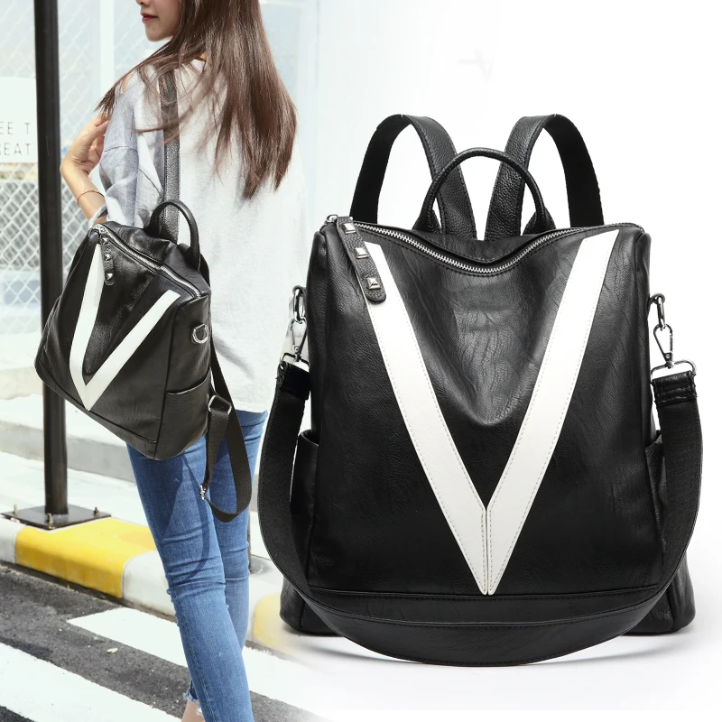 

Hot free postage! Genuine leather women backpack Fashion Calfskin Japanese and Korean Trend Wild Backpack College School Bag