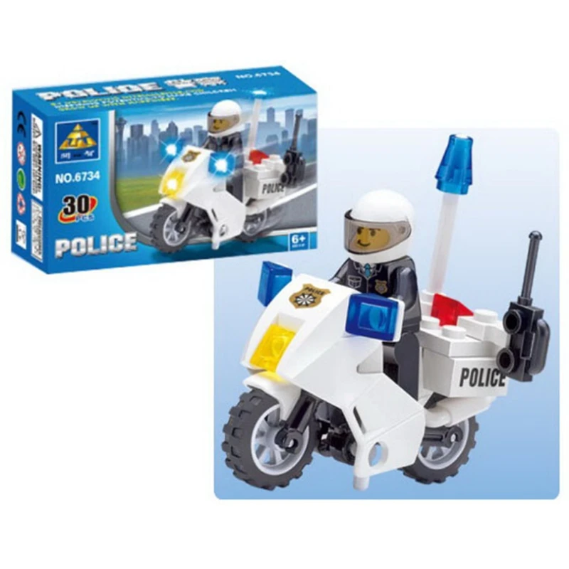 police motor intellectually stimulating playing bricks compatible with LegoAAV13 