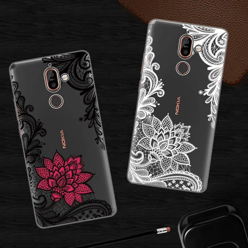 

For Nokia 7 Plus Case For Nokia 6 Case Cover Silicone Flower Covers For Nokia 8 Case For Nokia 2 3 5 6 7 Plus Case Coque Fundas