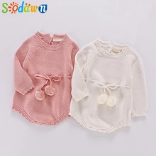 Sodawn/ г.; осенняя одежда принцессы для маленьких девочек; вязаный шерстяной комбинезон на лямках с длинными рукавами; треугольный комбинезон; Модная одежда для малышей