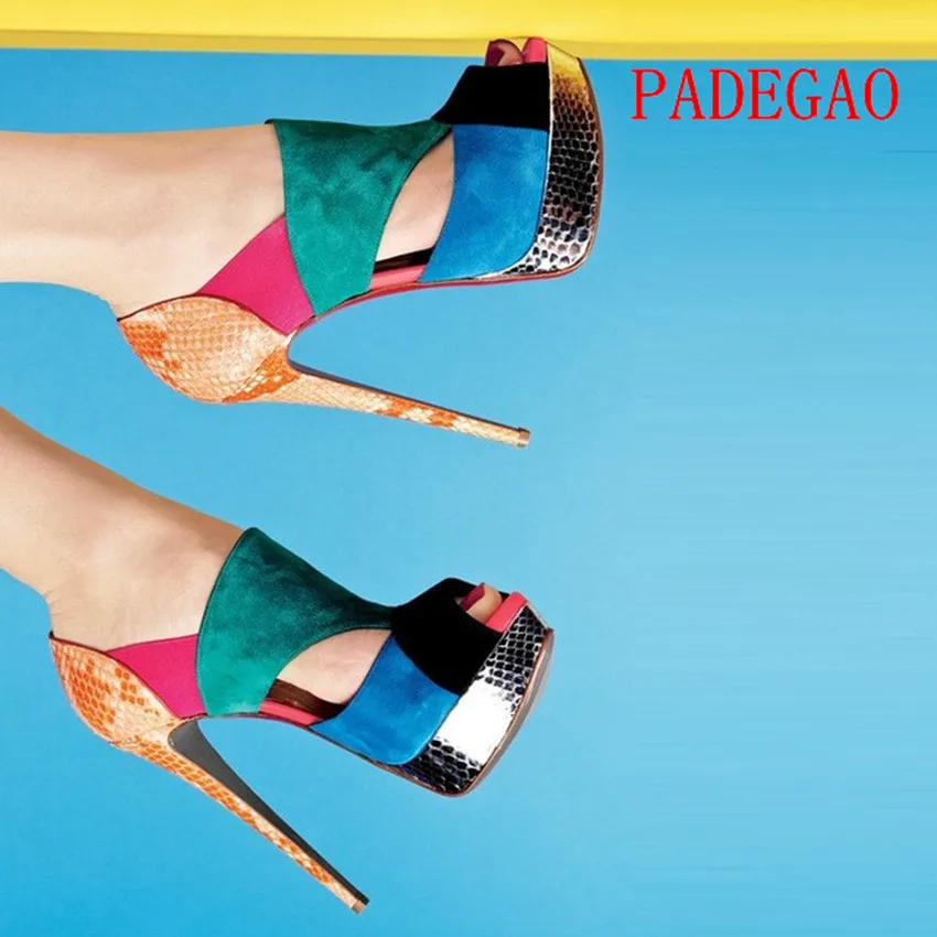 Sandalias de tacón alto para mujer, zapatos de fiesta, multicolor, 2019 cm,  14,5 cm, combinación impermeable, 4,5|sandal clearance|sandals  infantsandals cheap - AliExpress
