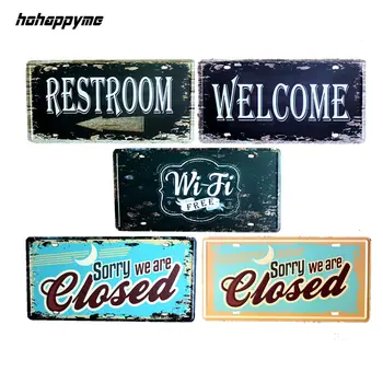 

30*15 CM Free WIFI Funny License Plates Antique Pub Pub Party Wall Decoration Metal Tin Signs Plaque