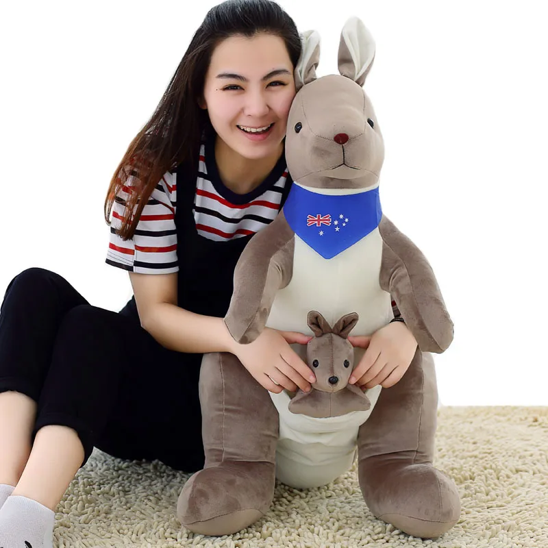 Dorimytrader New 35 '' / 90cm Гигантский AU Kangaroo Плюшевая игрушечная игрушка для животных 2 цвета 2 размера и отличный подарок DY60175