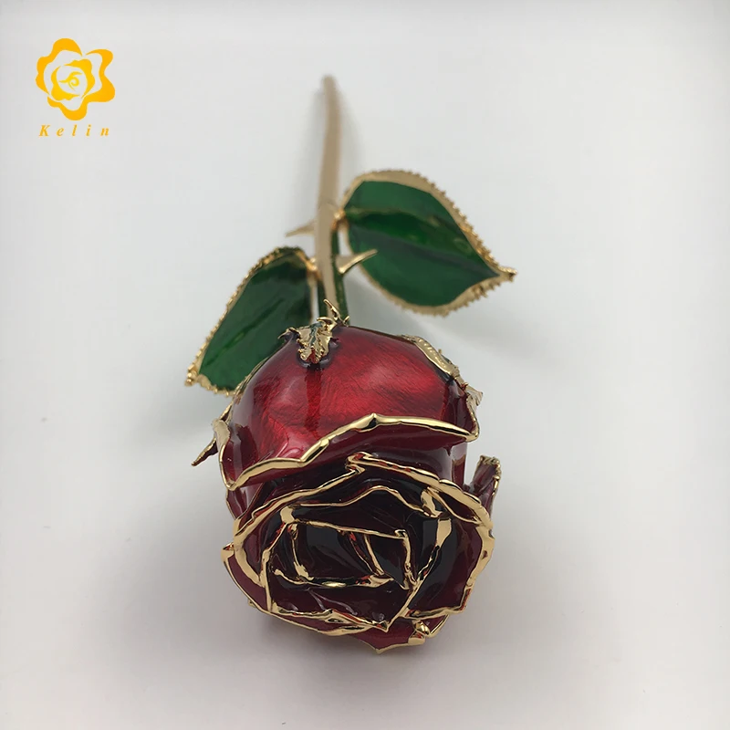 11 дюймов сухая Роза сделано 24 K позолоченный жемчуг красный цвет Роза настоящая Роза окунутая с Милая Подарочная коробка для подарки на день Св. Валентина