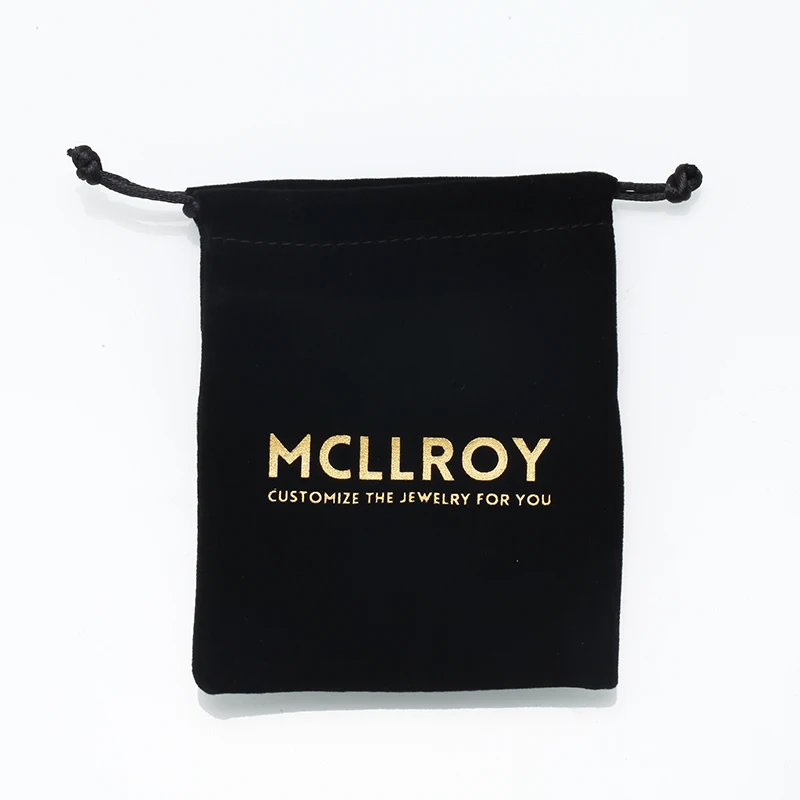 

Mcllroy velvet bag/jewelry/rings/necklace/bracelet jewelry black PU leather bag customize your logo dropshipping wholesale 2019