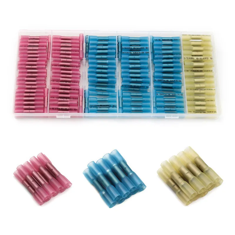 

YT 200pcs Heat Shrink Butt Crimp Connector 0.5-6.0mm2 Electrical Wire Cable Waterproof Terminal Thicken 22-10 AWG Connector Kit