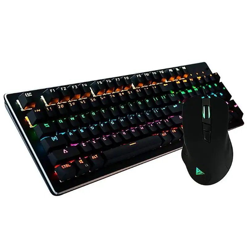 

Four-Color Lighting USB Wired Gaming Keyboard 104 Keys Gaming Mechanical Keyboard And Mouse Set For Gamer Accessary