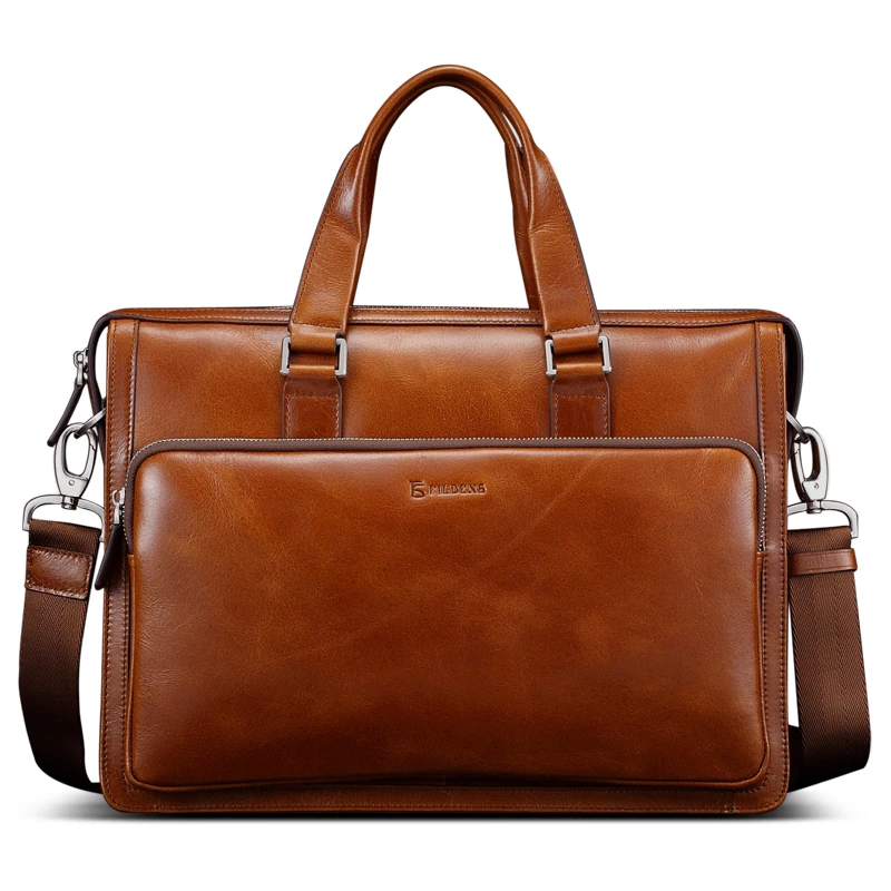 FILDENS Classic genuine leather Briefcase Laptop Handbag Messenger