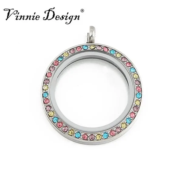 Vinnie Design Jewelry 30mm Large Silver Floating Lockets Stainless