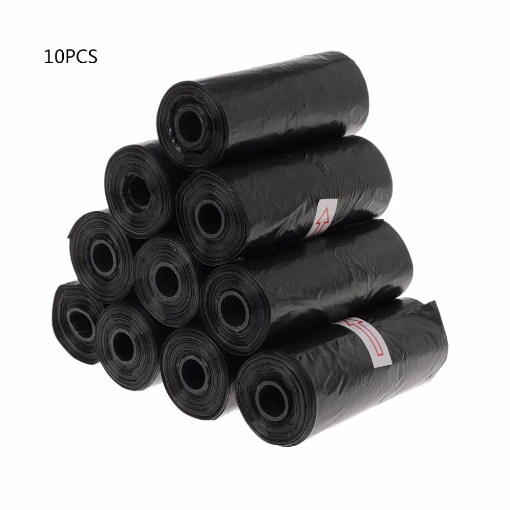 

10 Roll/Set Garbage Bag Degradable Pet Dog Waste Poop Shit Trash Home Kitchen Waste Organizer Black Bags Pet supplies C42