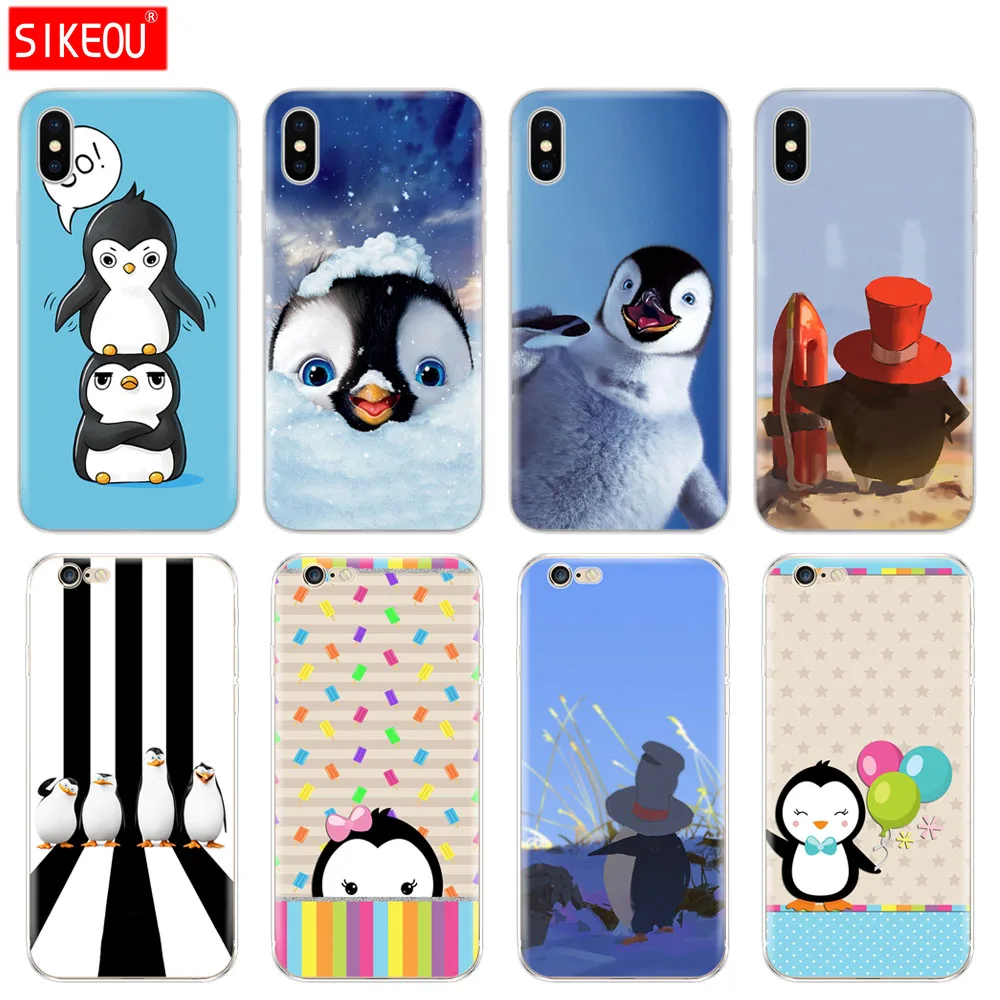 Custodia In Silicone Per Iphone 6X8 7 6S 5 5S Se 2020 Plus 10 Xr Xs 11 Pro Max Custodia Cute Arctic Penguin