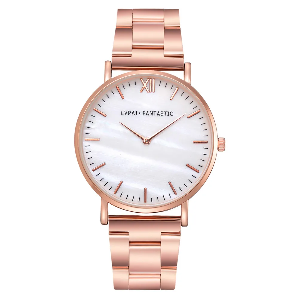 Женское платье часы розовое золото нержавеющая сталь Lvpai бренд Модные женские наручные кварцевые часы в творческом стиле дешевые роскошные часы 40Q