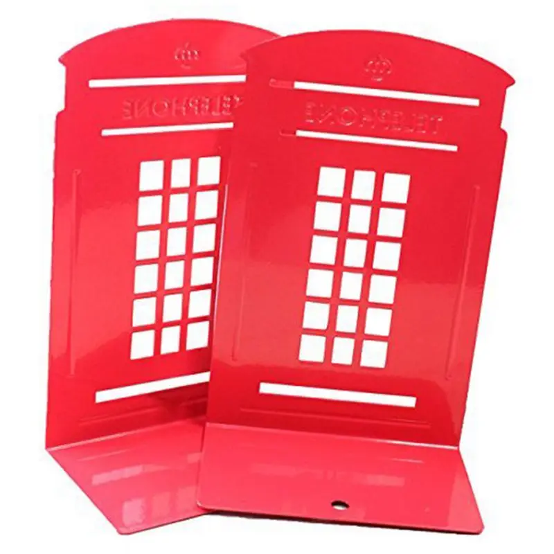 1 пара лондонская телефонная будка дизайн противоскользящие книжные Полки книжная полка держатель канцелярские принадлежности(красный