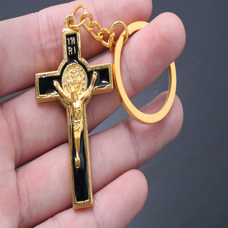 

Jesus cross key ring car key chain orb cross, car rear view mirror key chain cross medal orb