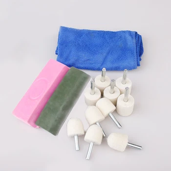 

14pcs Polishing Kit Wool Polishing Wheel Kit Aluminium Brass Copper Alloys Metal Car/Watch Polishing Accessories Removing Burrs