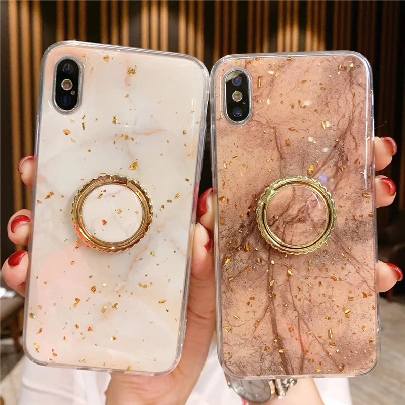

Luxury Gold Foil Bling Marble Phone Case For iPhone X XS Max XR Soft TPU Cover For iPhone 7 8 6 6s Plus Glitter Case Coque Funda