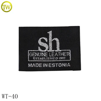 

Fashion Brand Name Custom black Woven Back Neck Label for Garment