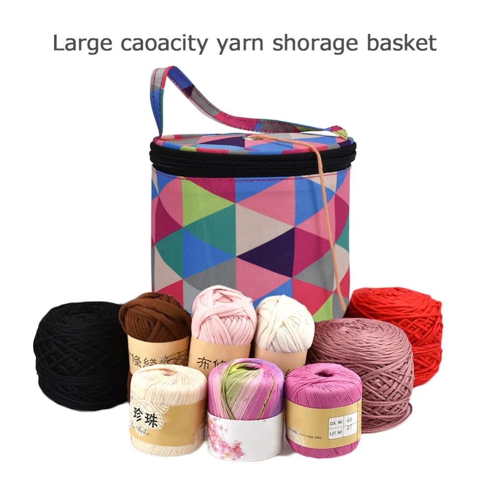 Вязаная сумка для дома, сумка для хранения на каждый день, шерстяная пряжа, вязание крючком, швейная игла, сумочка, инструмент для плетения, сумка для хранения пряжи