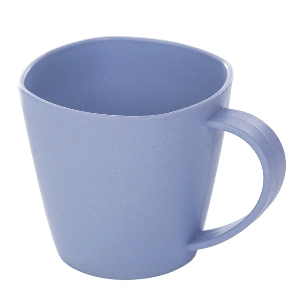 Пластиковые чайные чашки в скандинавском стиле, Экологичная чашка из пшеничной соломы, чашка для кофе, чая, молока, напитков, чашка для зубной щетки для дома и ванной - Цвет: Синий