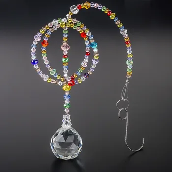 

H&D Chakra Suncatcher Crystal Prisms Handmade Rainbow Ball Pendulum Pendants 30mm Home Window Sun Catcher Collection Decorative