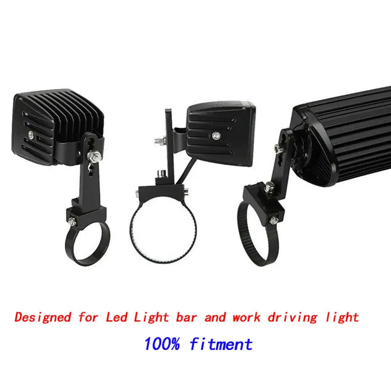 Universal Adjustable Tube Bull Bar Roll Bar Tube Cage Mount Brackets Clamps for Off Road Offroad Led Light Bar Work Driving Lamps for Jeep ATV UTV 4WD  4x4 Pickup (4)