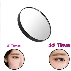 15X 5X Увеличительное Зеркало для нанесения макияжа с двумя присосками Портативный косметический Инструменты мини небольшой круглый